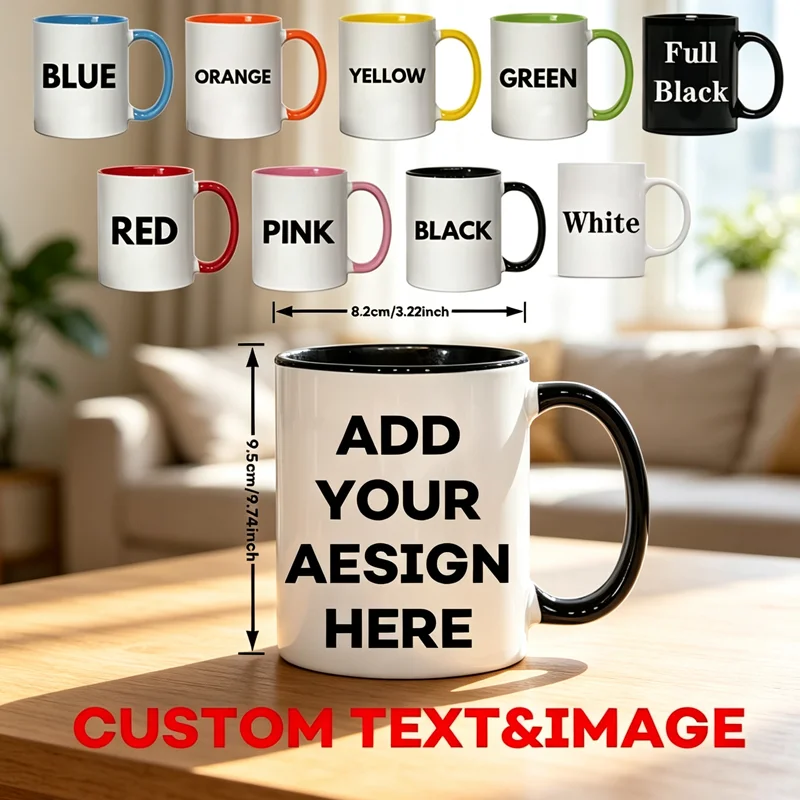 **Personalized Custom Coffee Mug with Photos & Text Unique Gift for Anniversary Valentine's Day Mother's Day Birthday Home Use**