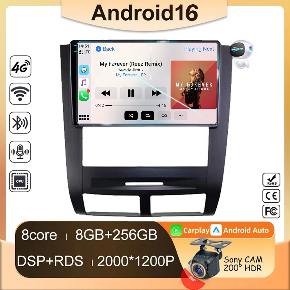 

Car Radio For SSANGYONG Rexton 2002 2003 2004 2005 2006 Carplay Android Auto Player Multimedia 4G WIFI GPS Navigation Video 2din