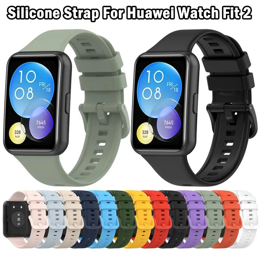 Silicone Band For Huawei Watch Fit 2 Strap smart Wrist Watchband Metal Buckle Sport Replacement Bracelet Correa Accessories