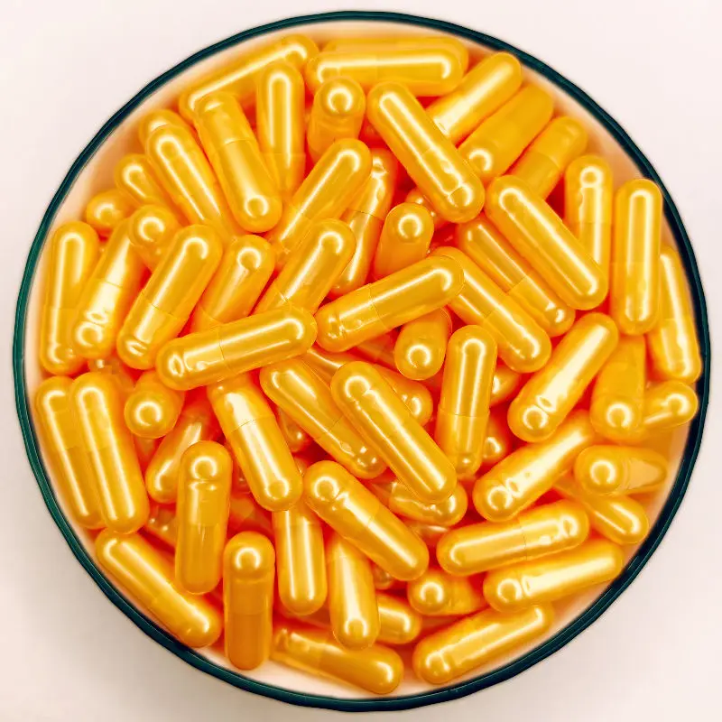 1000/5000/10000pcs 0# Pearl Gold Yellow Capsules Hollow Gelatin Capsules Empty Capsules Shell Joined or Separated