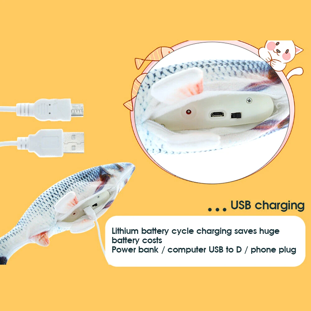 Electronic Cat Toy 3D Fish Electric USB Charging Simulation Fish Toys for Cats Pet Playing Toy cat supplies juguetes para gatos