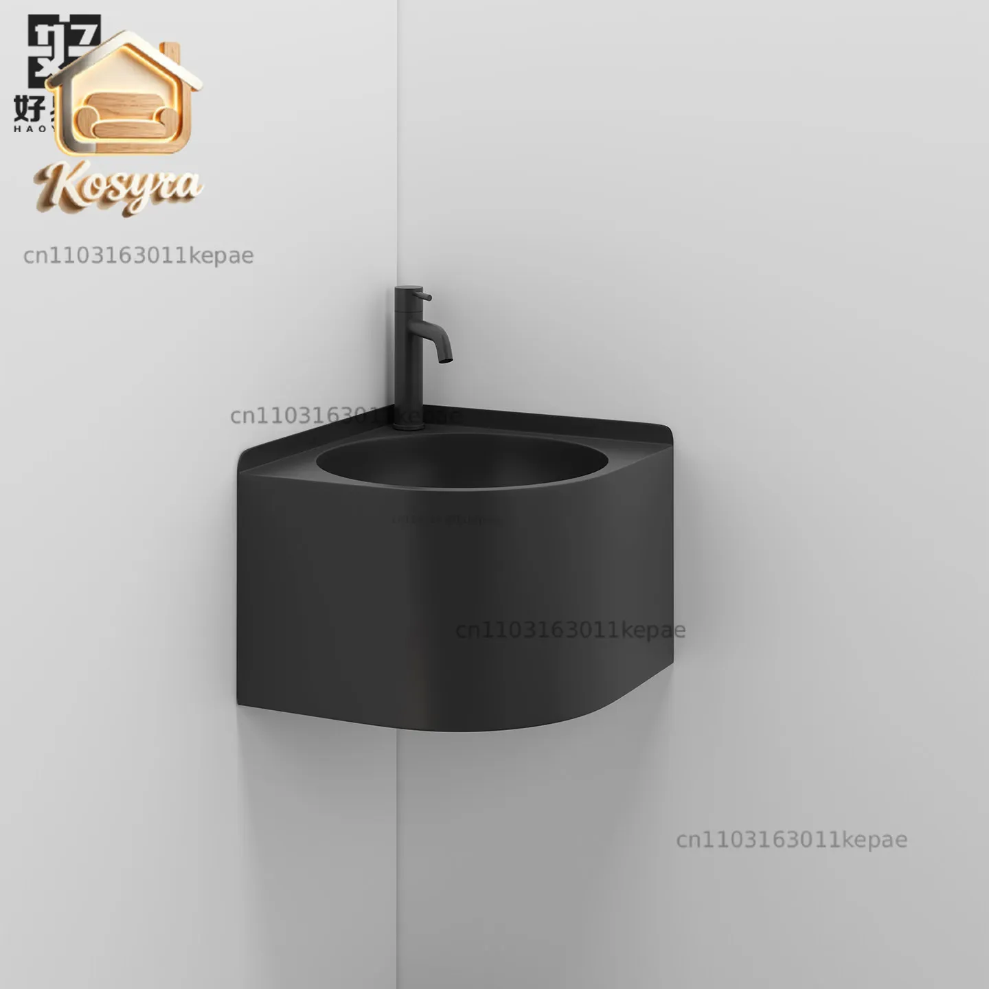 

304 stainless steel wall-mounted triangular basin household small apartment washbasin outdoor balcony wall-mounted washbasin