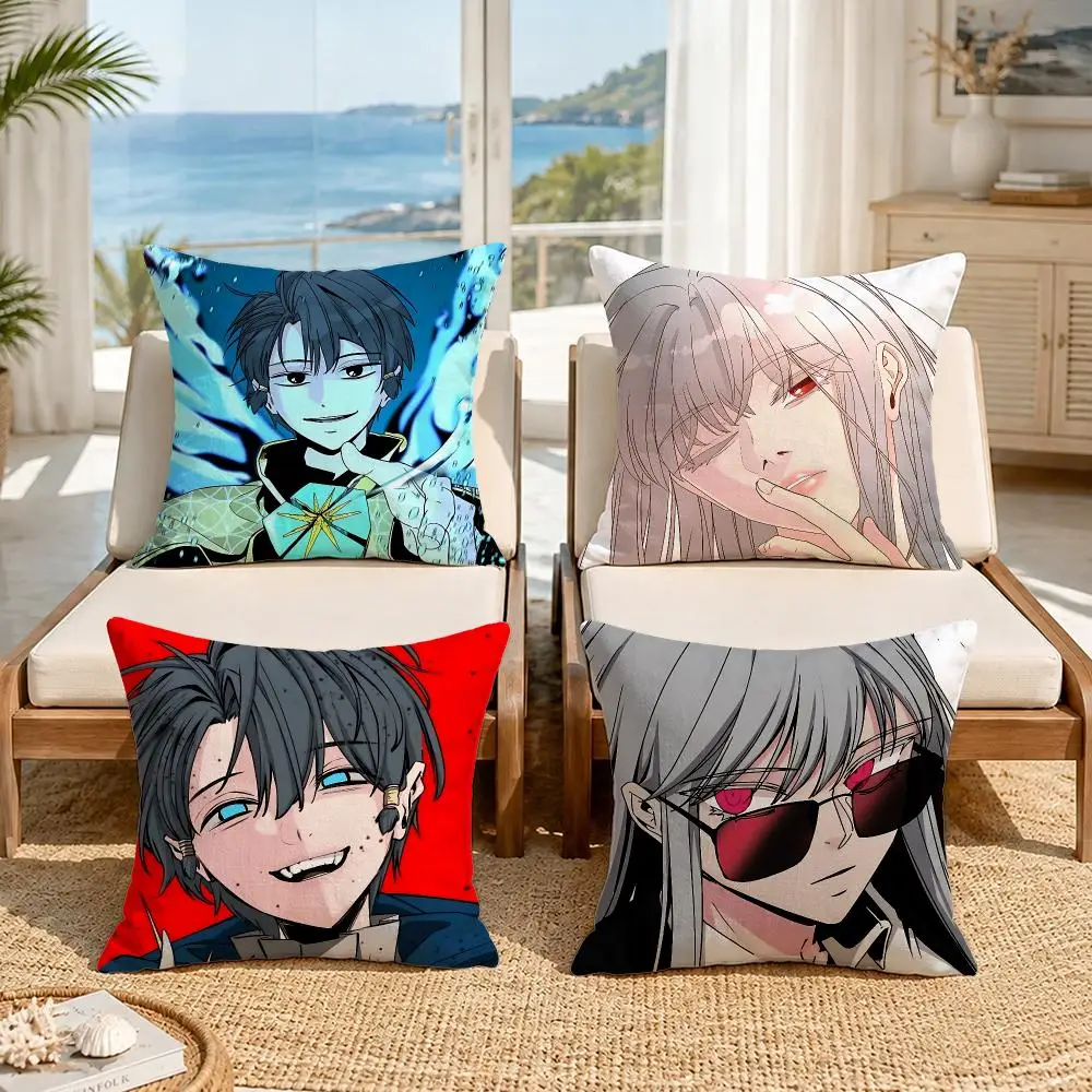 Webtoon Hero Killer Cushion Cover Soft Pillow Cover Two‑Side Printing Throw Pillow Case for Sofa Pillowcase Home Decoration