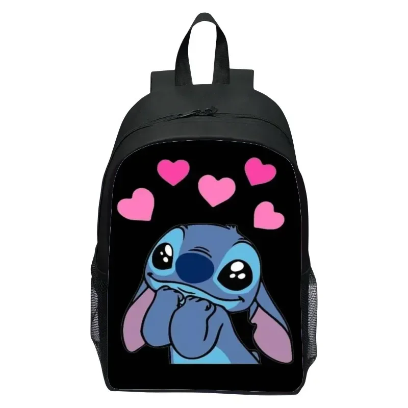 Disney Cute Stitch Cartoon Print Children\'s Backpack Boys and Girls Accessories Kindergarten Backpack Kids Gift Travel Bag