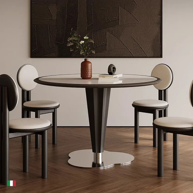 Small apartment built-in dining table retro black dining table negotiation table