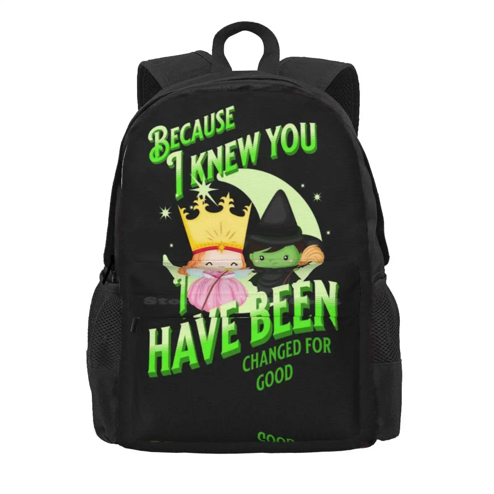 Wicked The Musical Because I Knew You Hot Sale Schoolbag Backpack Fashion Bags Wicked The Musical Elphaba Glinda Wicked Musical