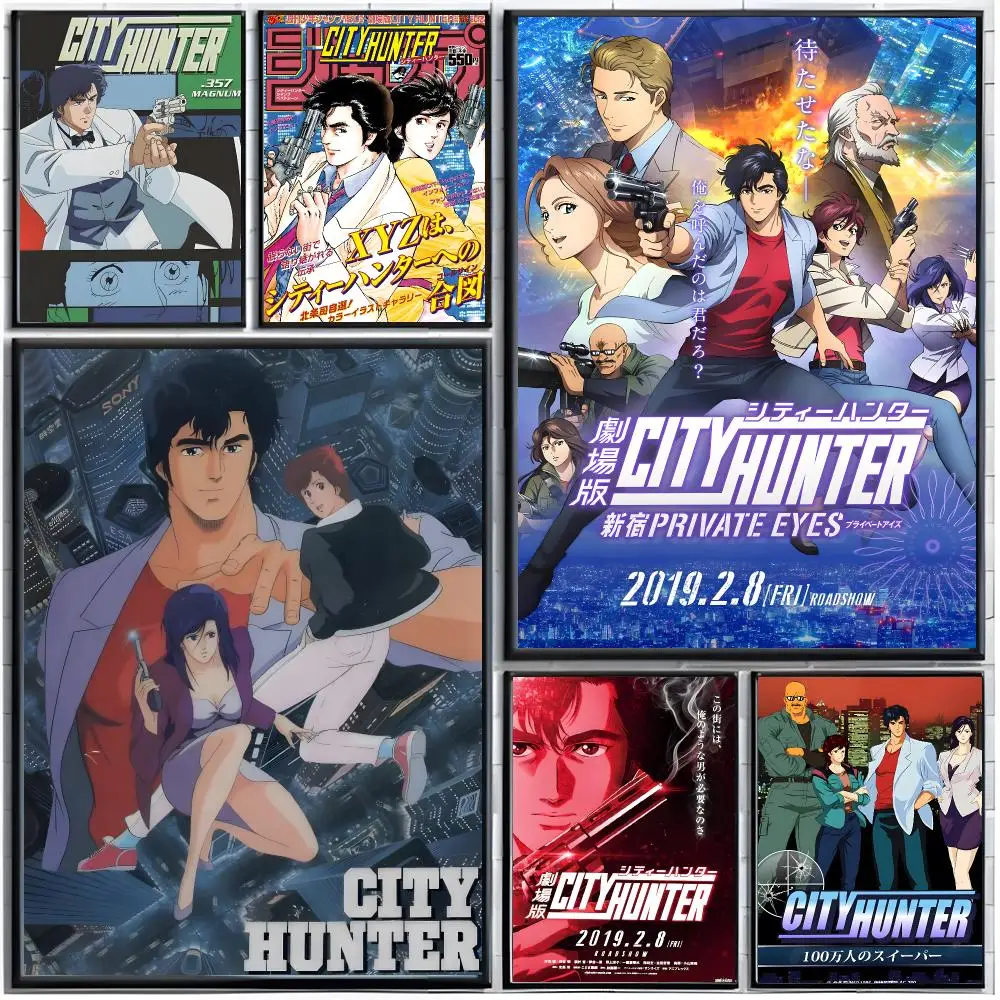 urban anime C-City Hunter Poster Modern Wall Art Home Decor Living Room Decorative Print Unframed