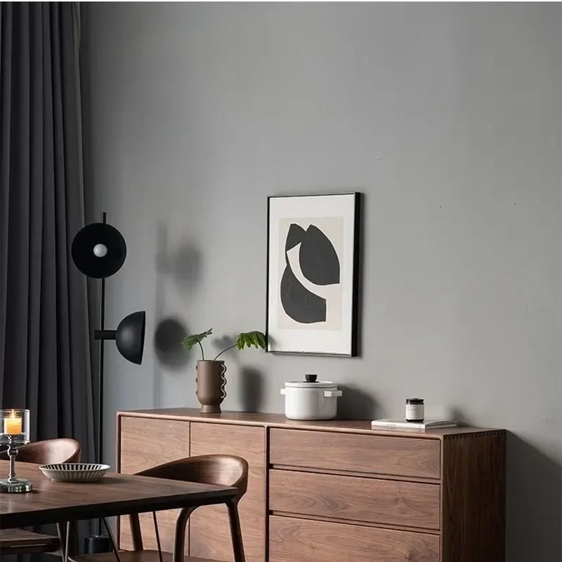 Nordic Black Walnut Solid Wood Three Bucket Storage Cabinet Simple Japanese Style for Living Room Entrance Bedroom Dining