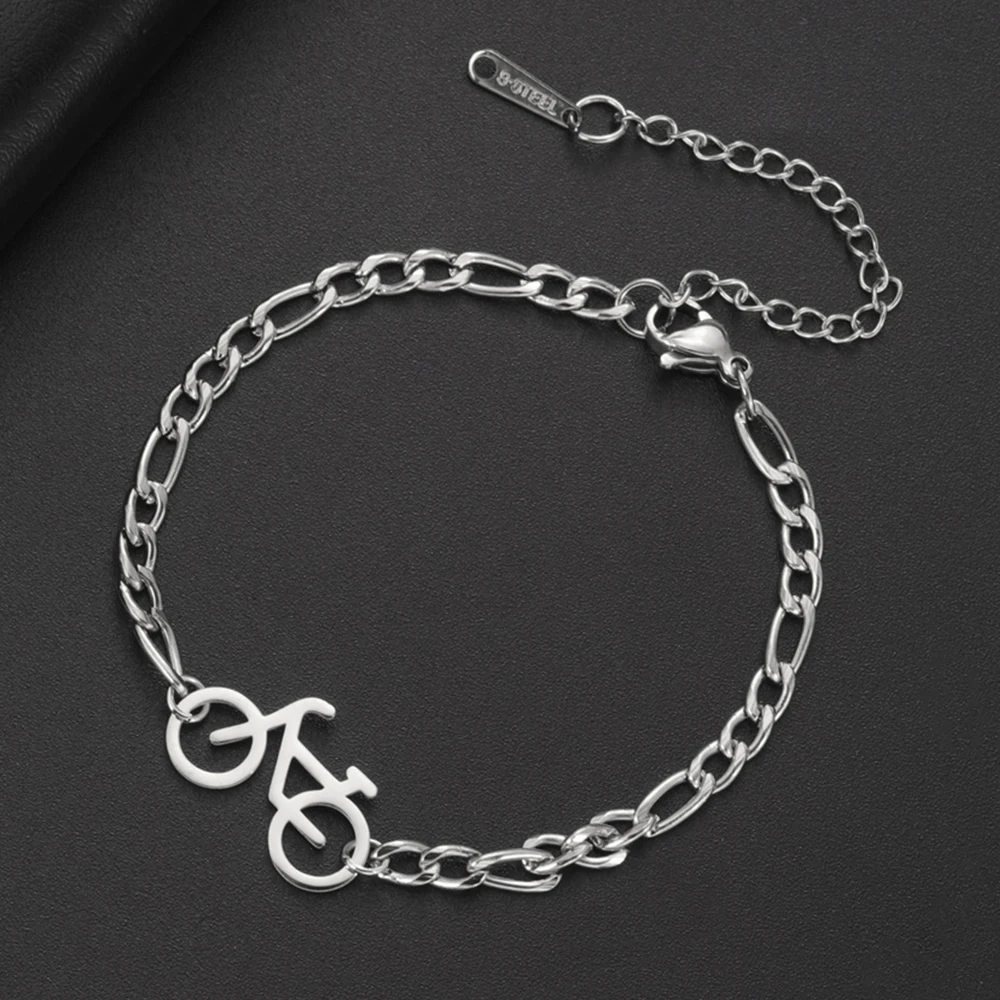 My Shape Bicycle Bracelets Cycling Sports Women Men Gifts Stainless Steel Pendant Foot Chain Hand Chain Anklets Bangle Jewelry