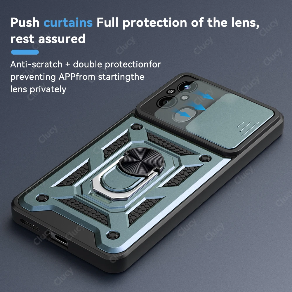 ل Xiaomi Redmi 12C 13C 10C 9C NFC كاميرا للصدمات درع الحال بالنسبة Redmi 11A 10A 9A 9AT سيارة حامل مغناطيسي حلقة غطاء وقائي