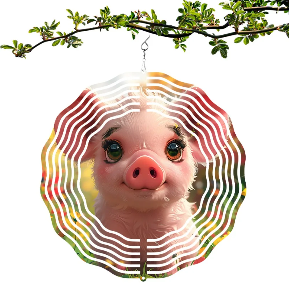 

Piggy Metal Wind Spinner Garden Art, Outdoor Hanging Decor for Fall Thanksgiving Christmas