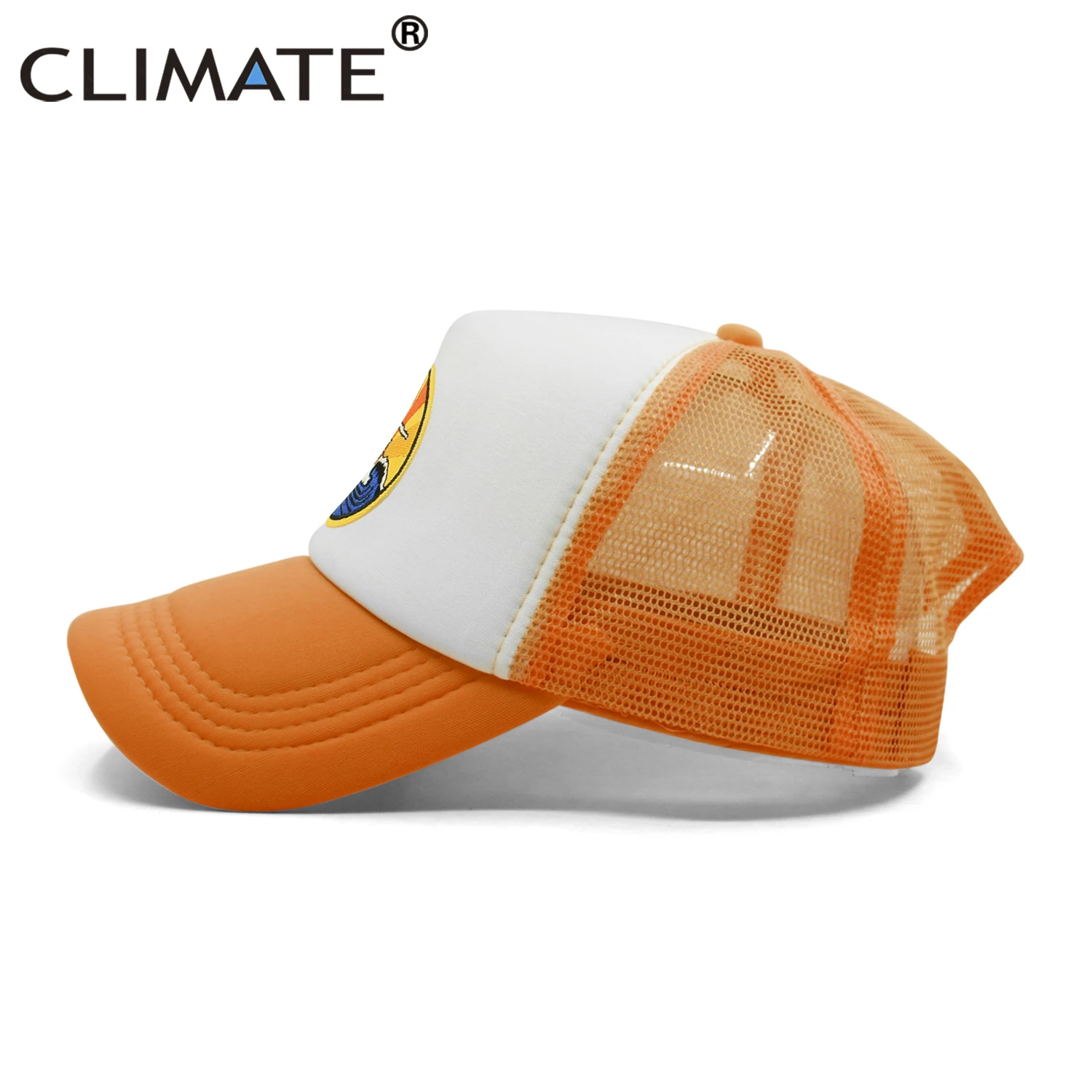 CLIMATE Seaside View Trucker Cap Hat Sandbeach Sight Vacation Cap Coconut Holiday Mesh Cap Surfing Sunrise Sea Wave Cool Hat Cap