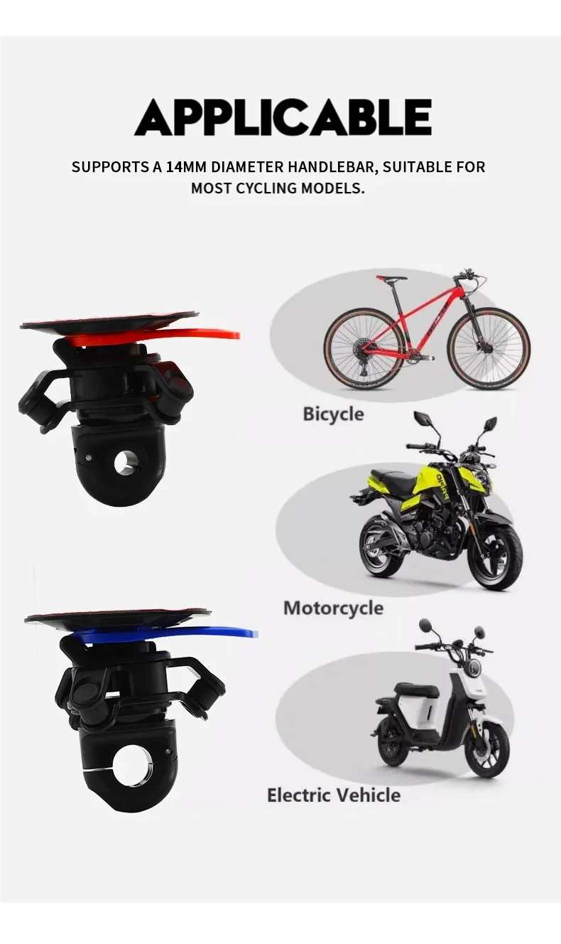 Motorrad-Rückspiegel-Handyhalterung mit Stoßdämpfer, universelle Halterung, geeignet für die meisten Motorräder und Fahrräder. – Detail 2