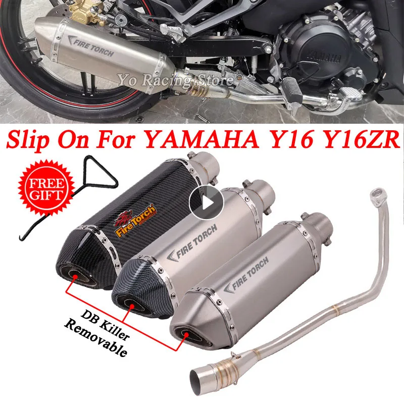 

Slip On For Yamaha Y16 Y16ZR Y 16 ZR Motorcycle Full Exhaust System Escape Modifid Front Connecting Link Pipe Muffler DB Killer