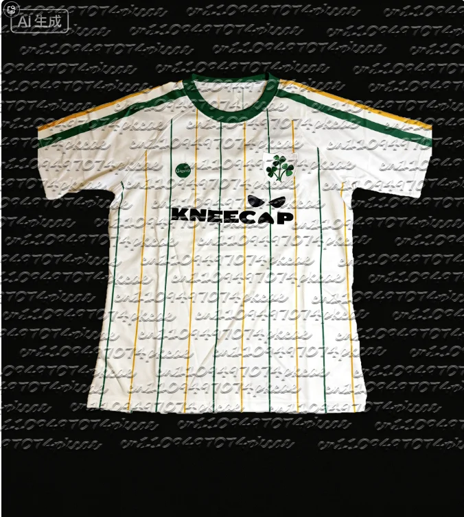 KNEECAP Ireland White Sports T-Shirt Shamrock Irish Heritage Jersey Kids/Adults Training and Daily Wear Jersey Family Matching