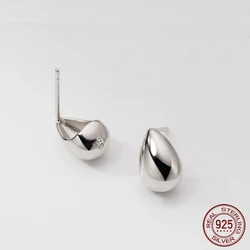 La Monada Womens Earrings Silver 925 Ear Piercing Glossy Water Drop 925 Silver Earrings For Women Silver Stud Earrings Girl