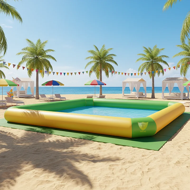 Durable PVC Inflatable Pool, Large Rectangle Water Park Equipment, Waterproof Swimming Pool, Heavy Duty Outdoor Fun