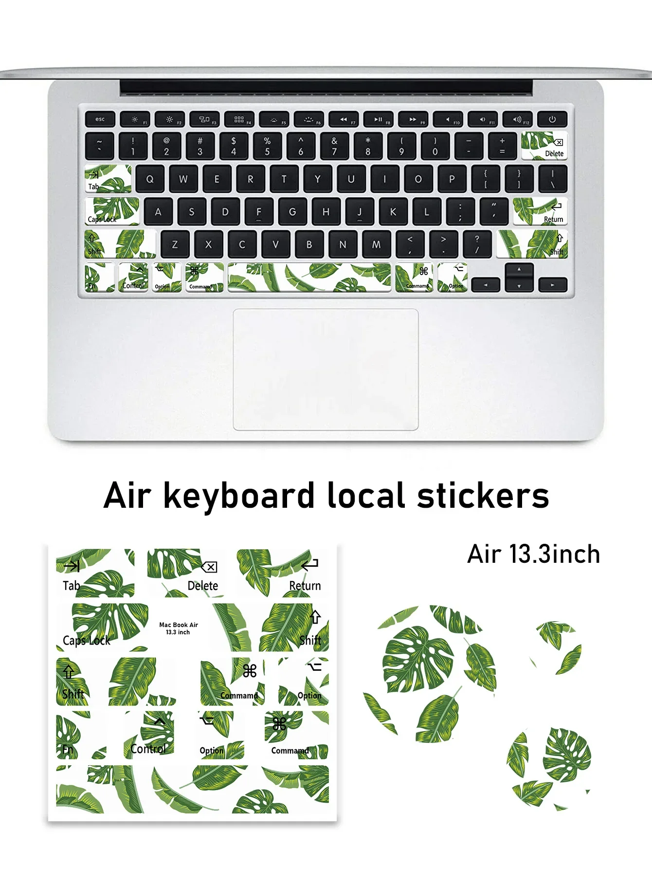 Ins Beautiful Laptop Keyboard Local Sticker for MacBook Air Starry Sky Waves Universe Leaves Cartoon Key Cap Beautify Stickers