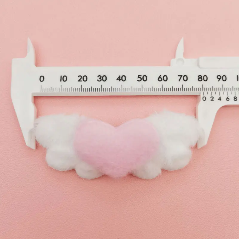 20 Stück Herz-, Stern- und Engelsflügel-Applikationen, gepolstert, zum Selbermachen, für Haarspangen und Hüte, süße Flügel-Accessoires, Aufnäher – Detail 2