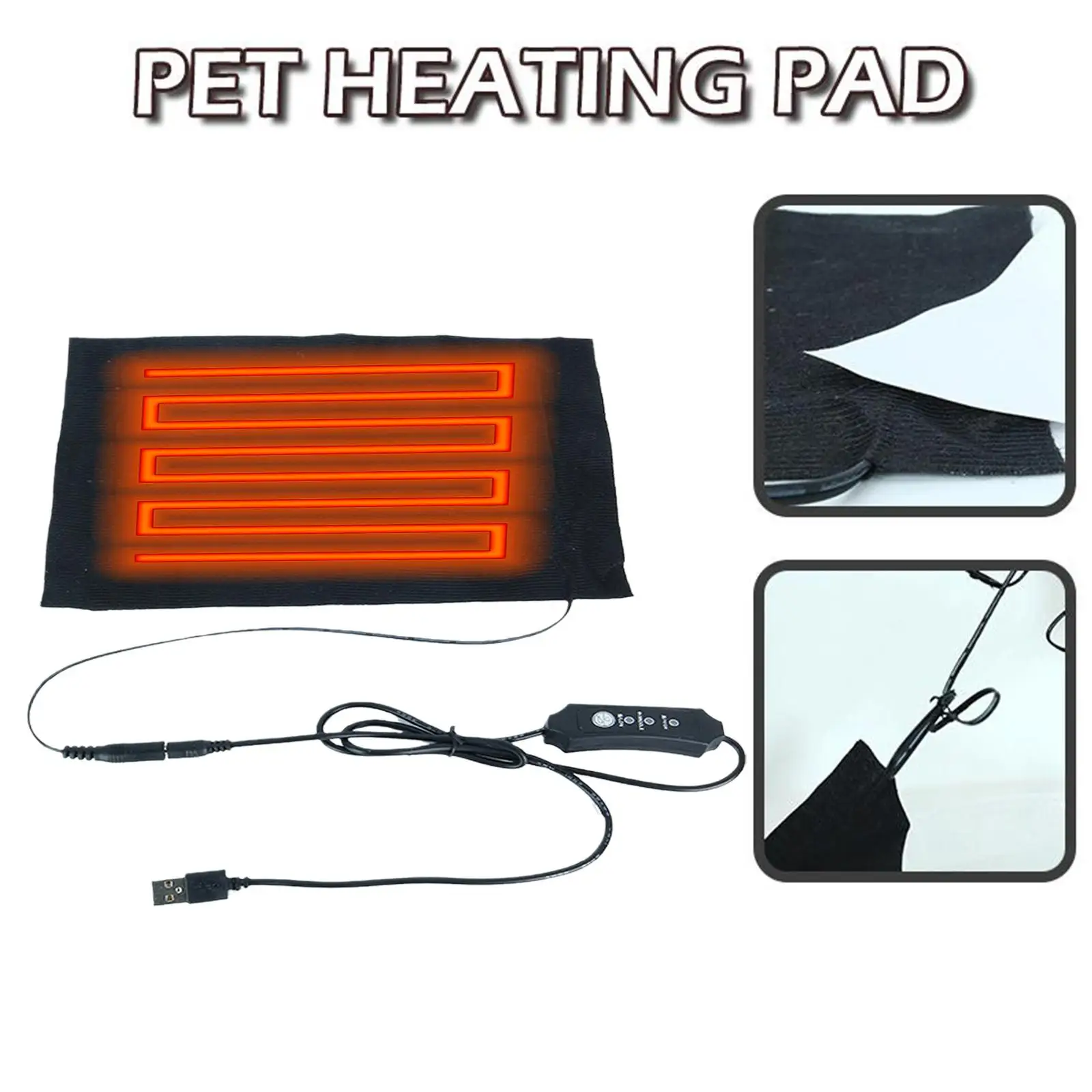 USB 3 Level Electric Heating Pad Pet Dog Cat Bed Warmer Office Chair Home Mat Warm Electric Pad Winter 2A Heater Carpet 5V I1Z3