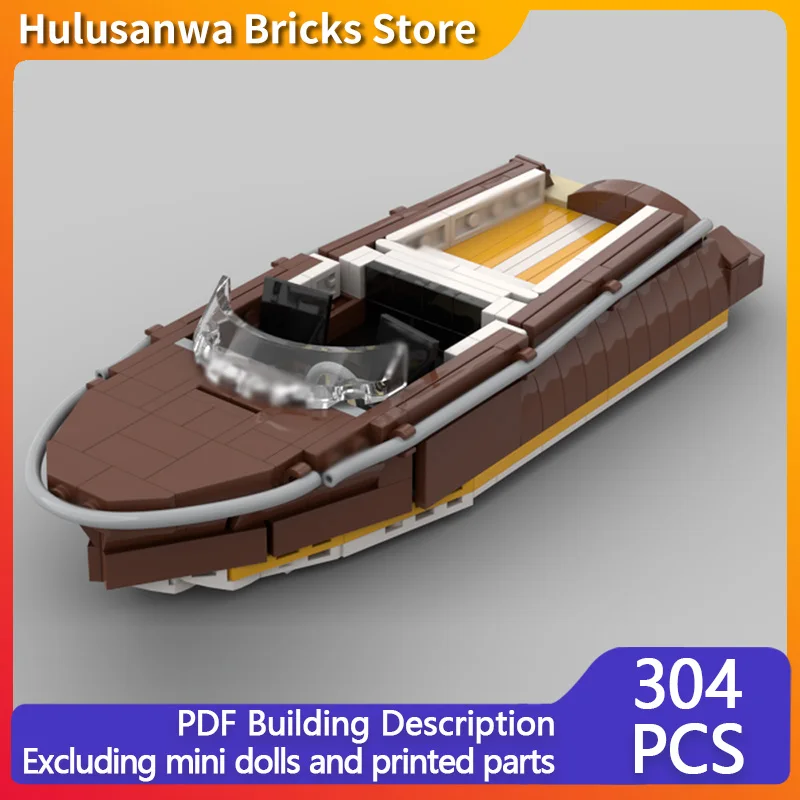 

Винтажный катер-дневной круизер: модель MOC, конструктор, военная техника, модульные технологичные подарки, набор для сборки, детский игрушечный комплект