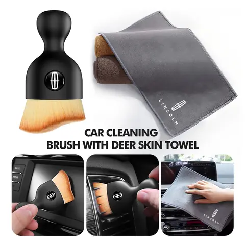 링컨 네비게이터 컨티넨탈 코세어 MKC 노틸러스 보이저용 세척 수건이 포함된 자동차 소프트 브러시 마이크로파이버 청소용 천
