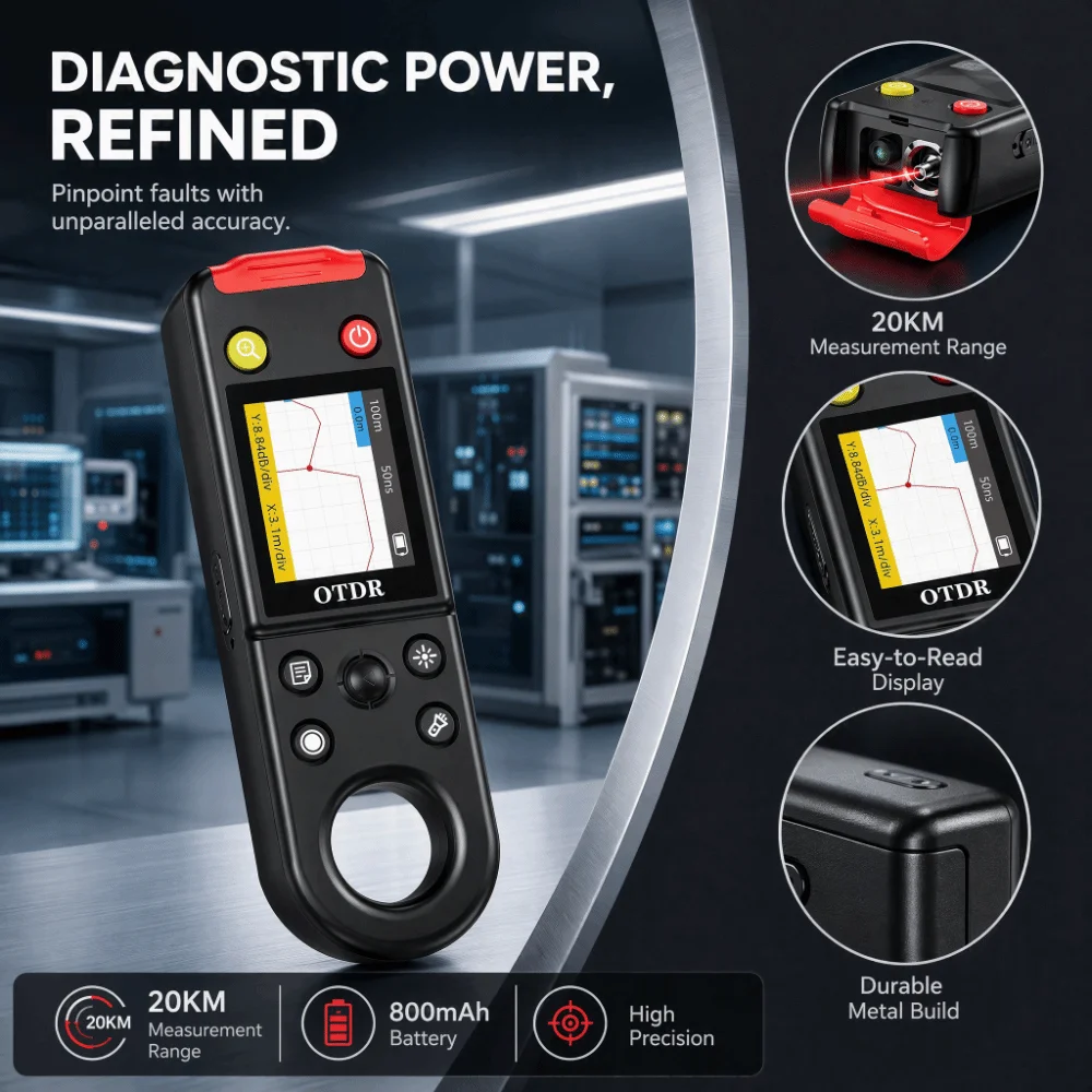 Handled Mini OTDR Can Be Tested with Light LED Lighting Optical Time-Domain Reflectometer Optical Optic Visual Fault Locator