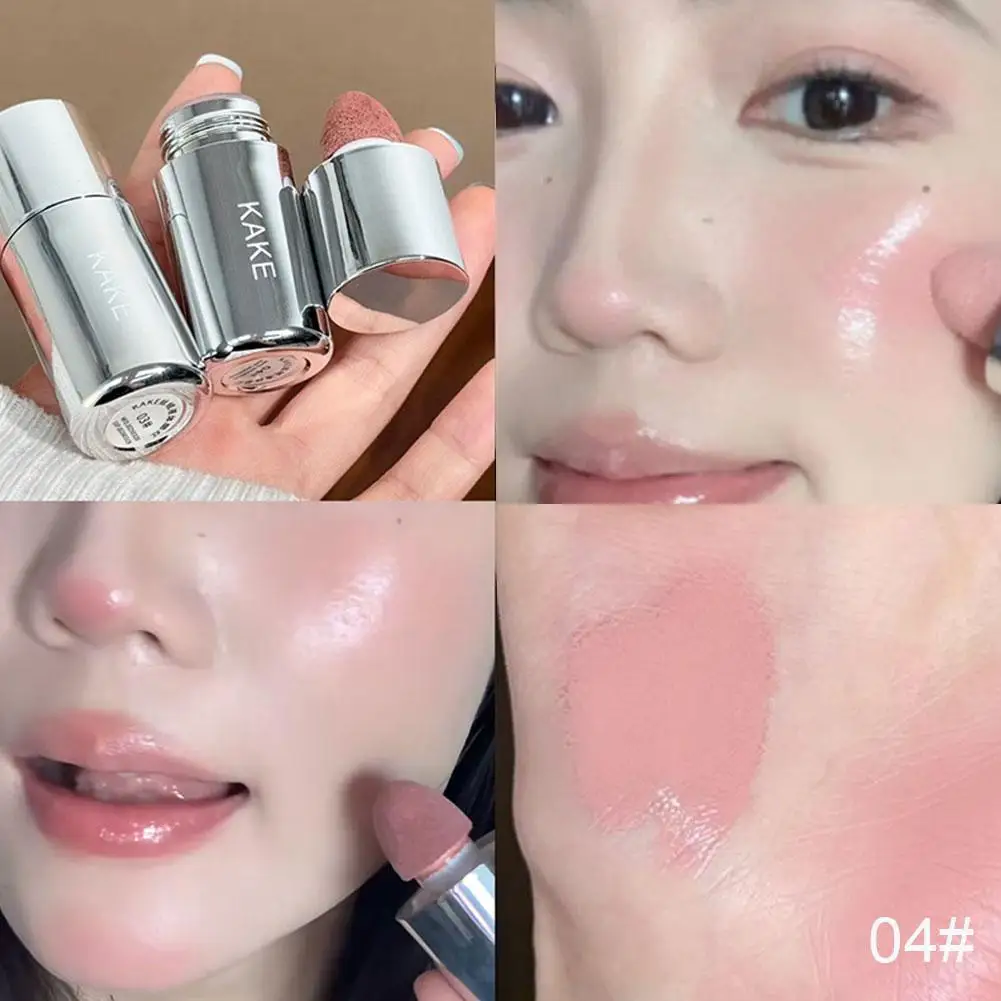 ฟองน้ําให้ความชุ่มชื้นหัว Blusher Liquid Blush Stick Natural Lip Contour Cheek แต่งหน้า Matte นมสีชมพู Brighten Rouge Highlighter