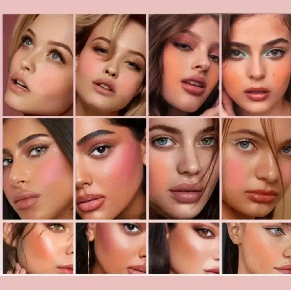 Fard arancione pesca morbido facile da colorare impermeabile schiarente opaco viso nudo trucco in polvere per guance femminile