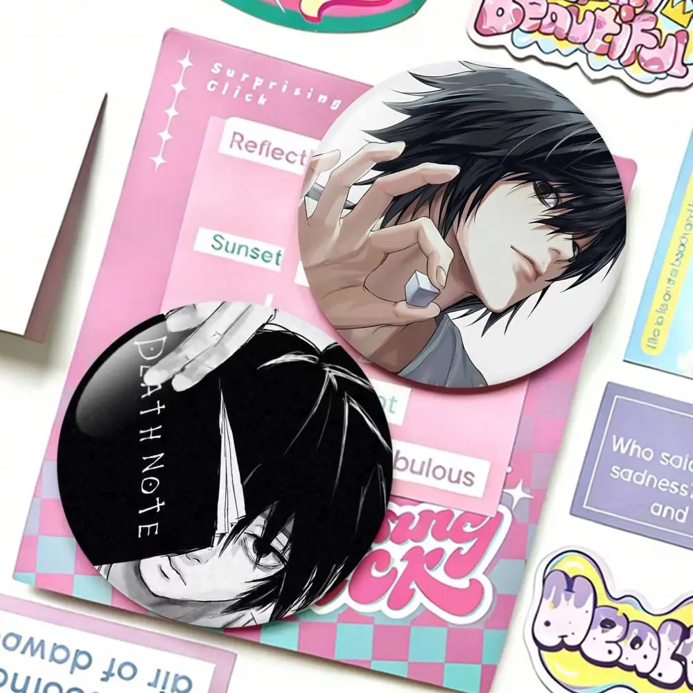 

L-Lawliet D-Death Note Laser Badge Applicable For Backpack Clothes Hats Decor Creative Accessories