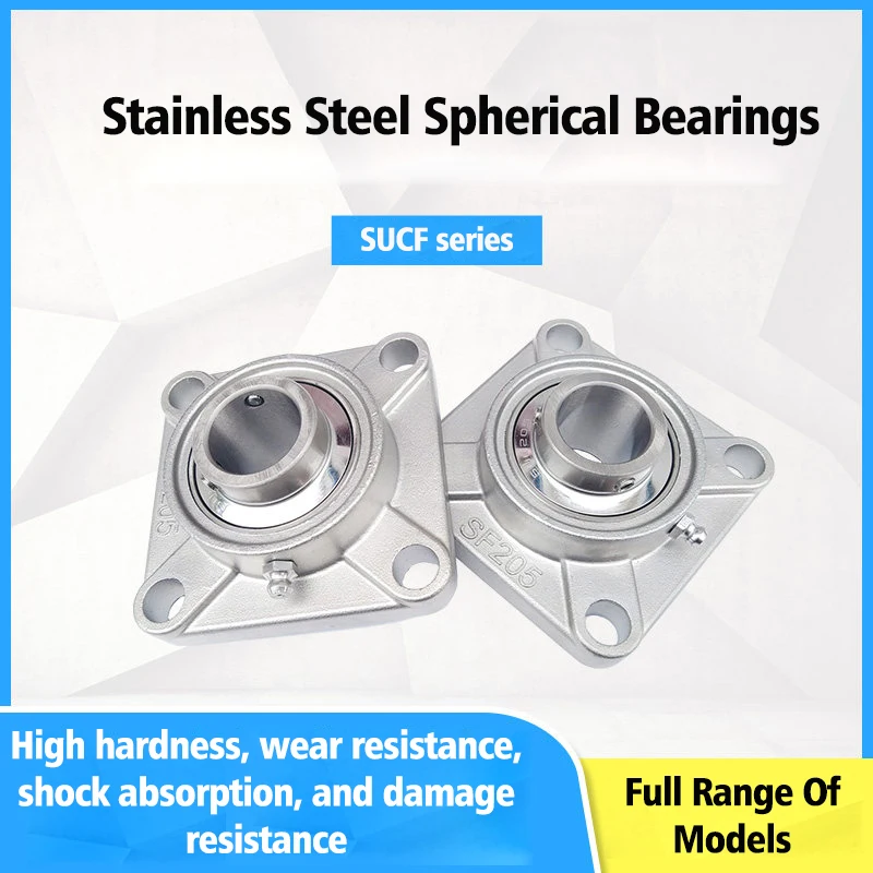 SUCF201 SUCF202 SUCF203 Square Flange Bearing Unit 12mm 15mm 17mm Bore 4 Bolt Housing