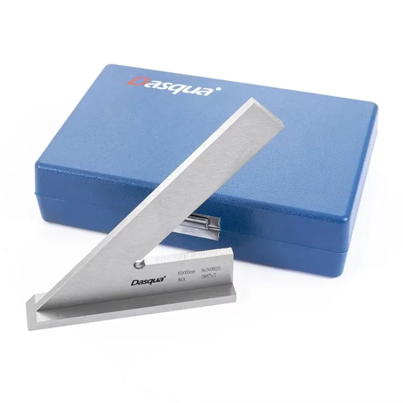 Dasqua High Quality Hardened Stainless Steel Satin Chrome 45 Degree Measuring Square With Wide Base