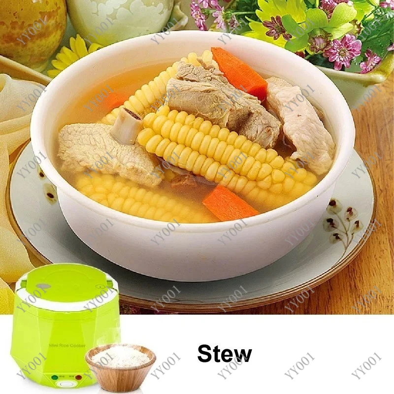 1.6L Mini Rice Cooker Heating Lunch Box Portable Constant Temperature Food Steamer Multifunction Pot For Car Truck 12/24V