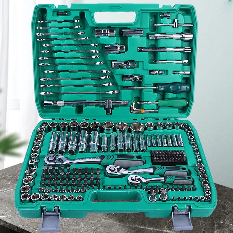 Portable Hardware Tool Sets 216 Pcs Auto Repair Heavy Duty Commercial Spanner Set Auto Repair Tool Set