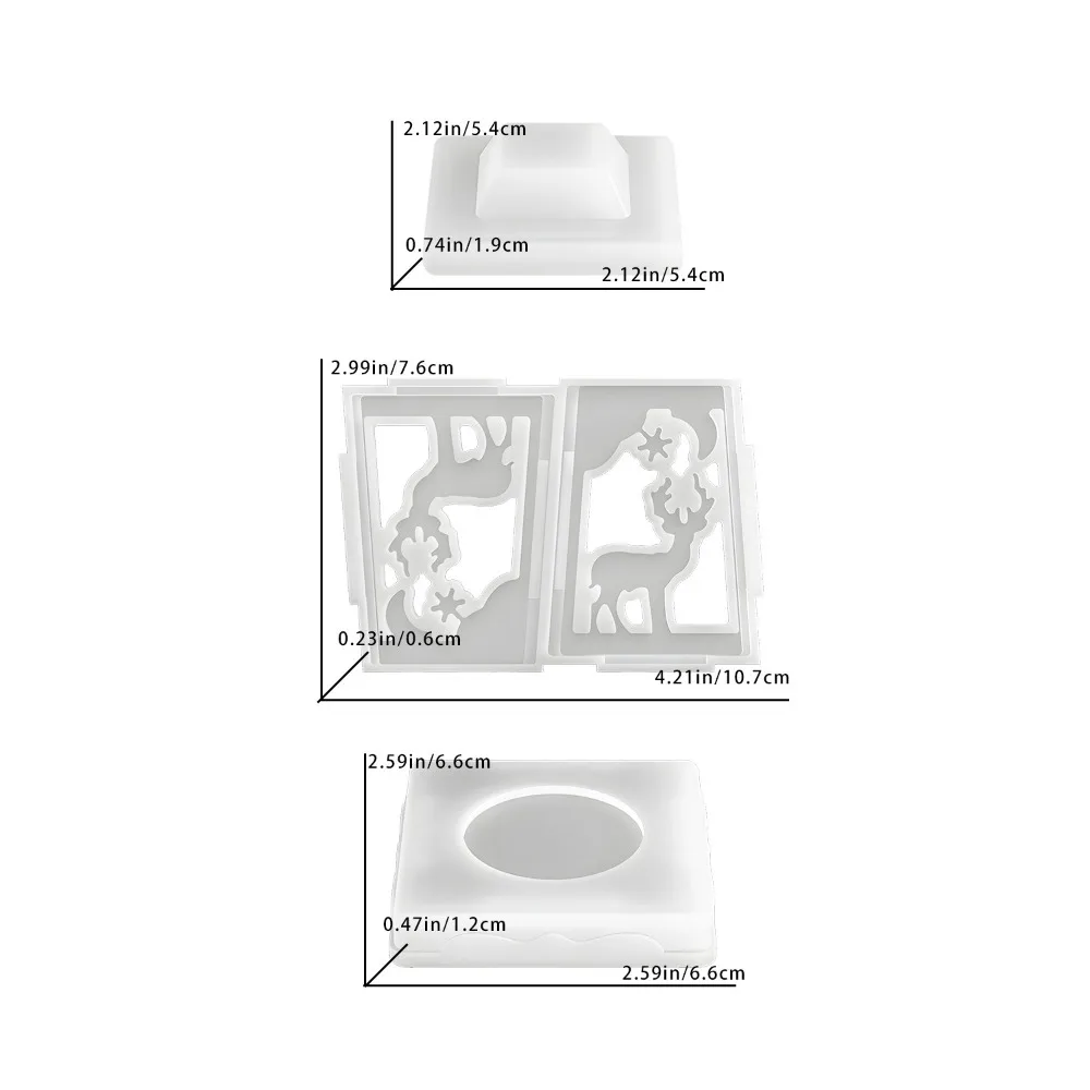 Splicing Candlestick Christmas Candle Holder Top Dropping Mold Lantern Shape Epoxy Silicone Mold Deer Snowflake Design