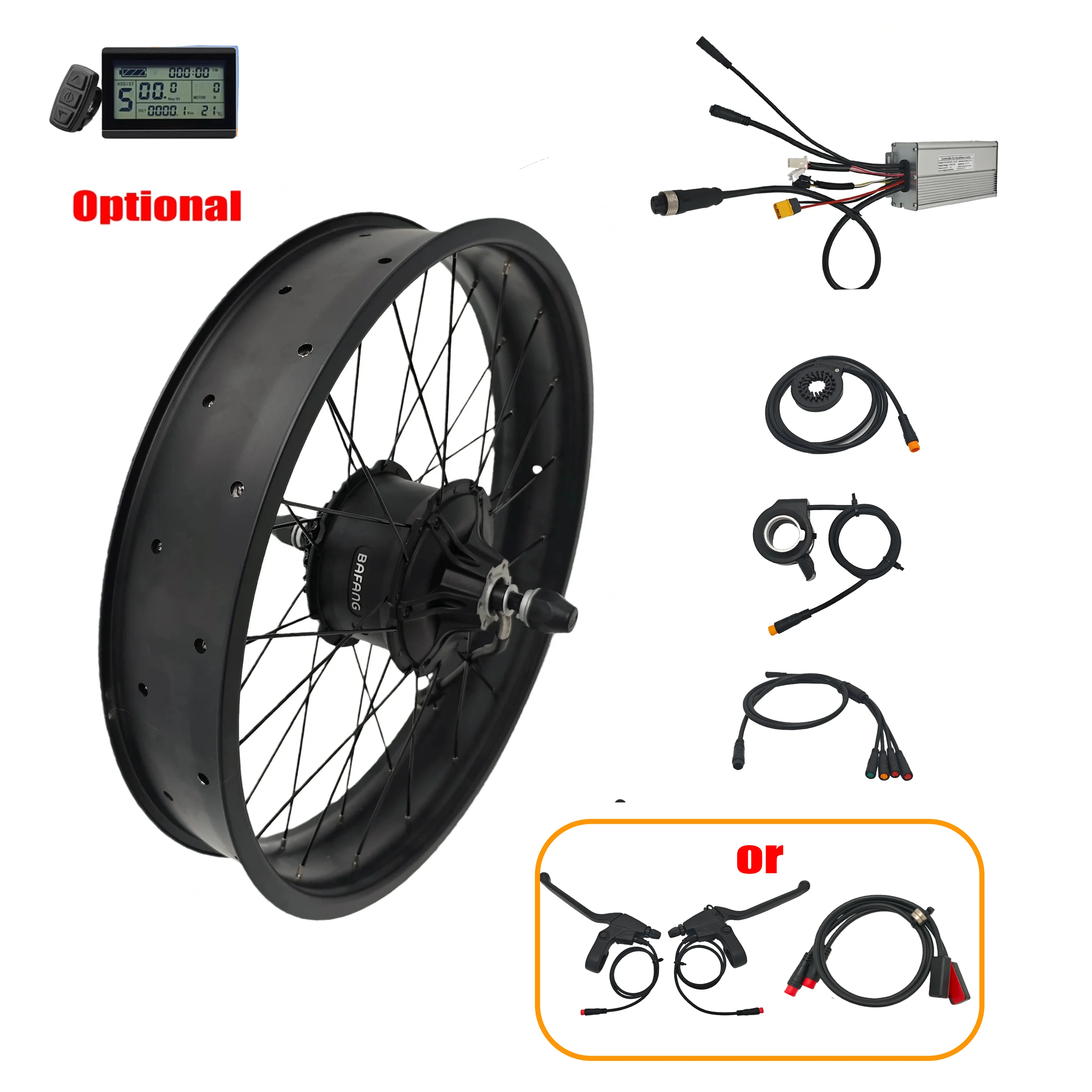 Bafang 48V 1000W Thread-On Rear Hub Motor Ebike Conversion Kit for Fat Bike | 175mm 190mm Dropout, 20/24/26×4.0 Inch Fat Tire