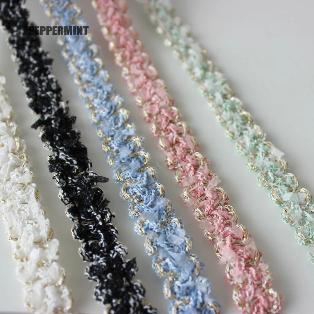 Winter New 1.5cm Braid Trim Silver Woven Rope Tweed Webbing Jacquard  Lace Sewing Accessory for Garment DIY vintage