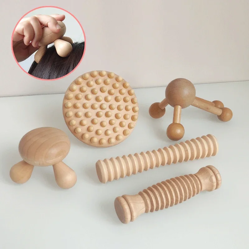 

Wooden Mushroom Shape Massage Manual Wood Therapy Massage Tool Anti Cellulite Maderoterapia Lymphatic Drainage For Full Body Use