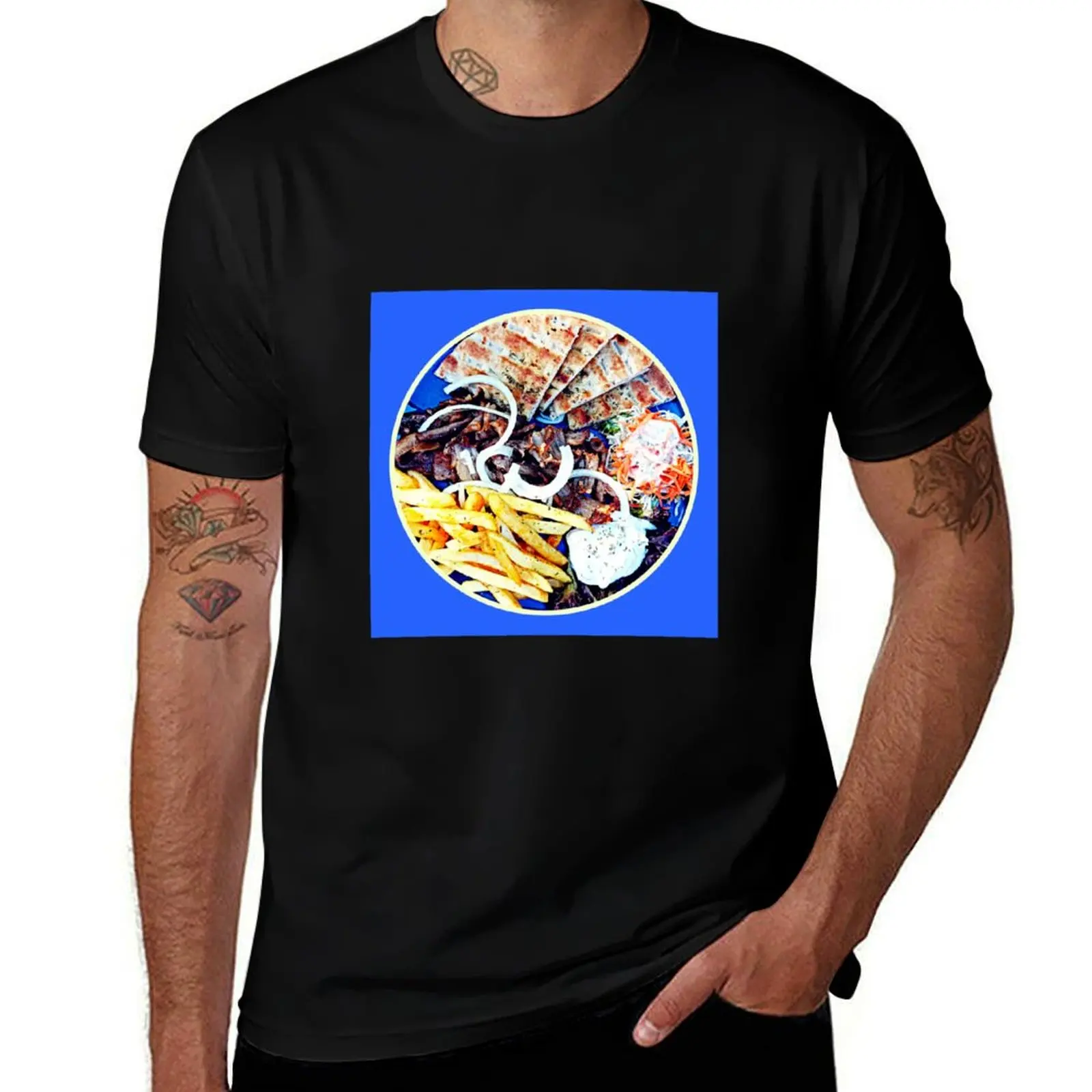 Gyros at the Pantheon T-Shirt Casual Graphic Print Tee T-Shirt