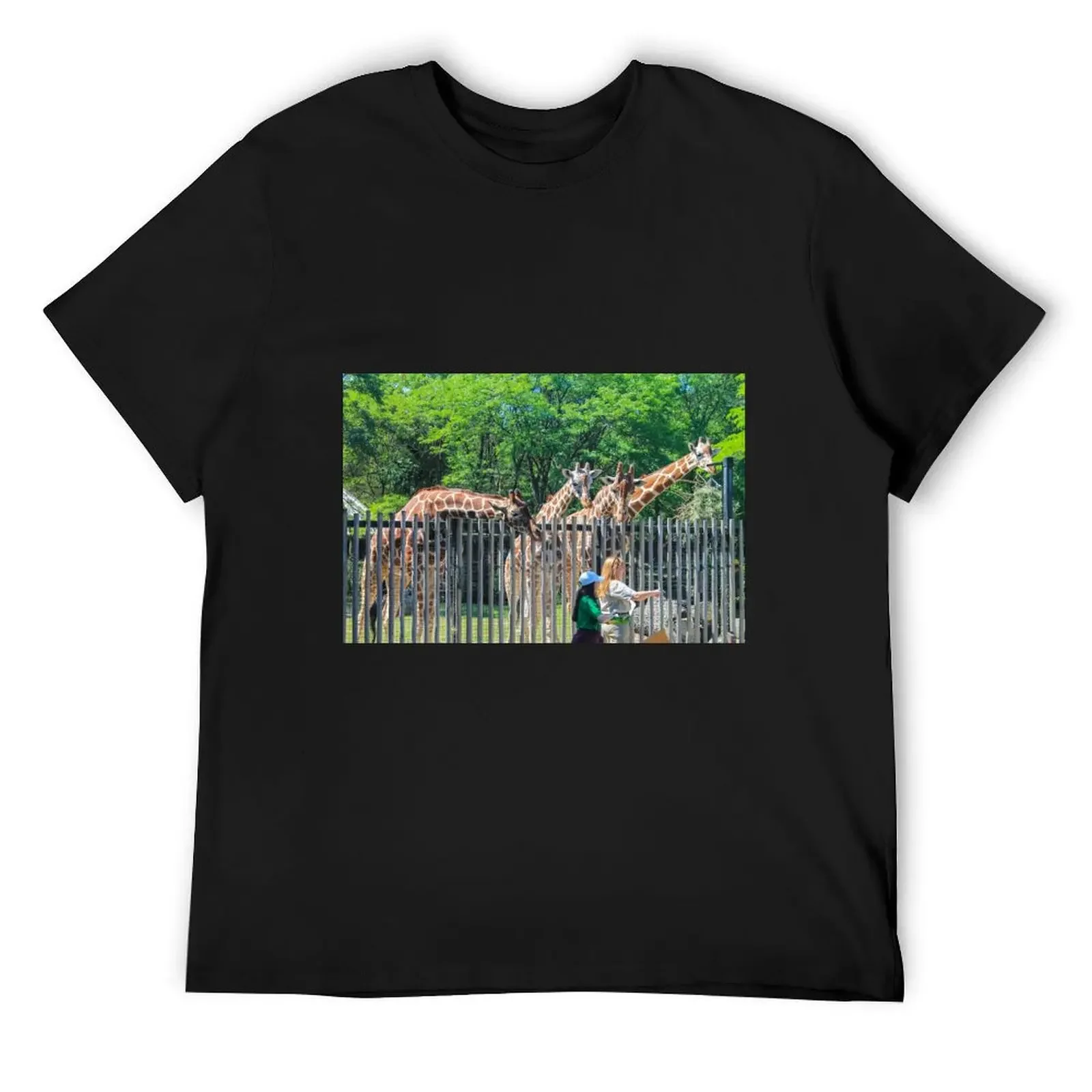 Brookfield Zoo Giraffes 03 T-Shirt man clothes essential t shirt street wear vintage graphic tee mens t shirts top quality