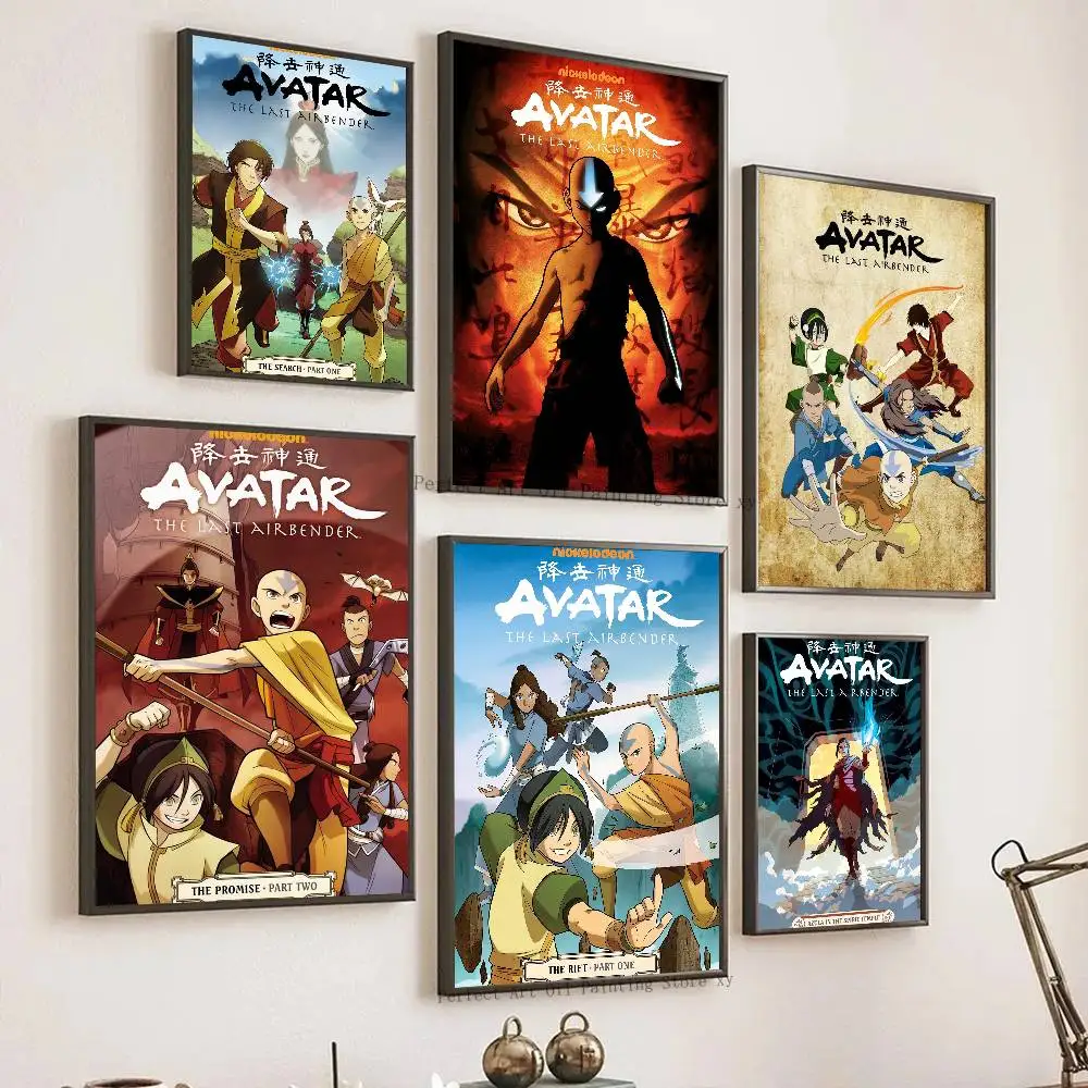 A-Avatar The Last A-Airbender Posters Living Room Bar Cafe Quality Canvas Vintage Style Comics Painting Art Home Wall Decor