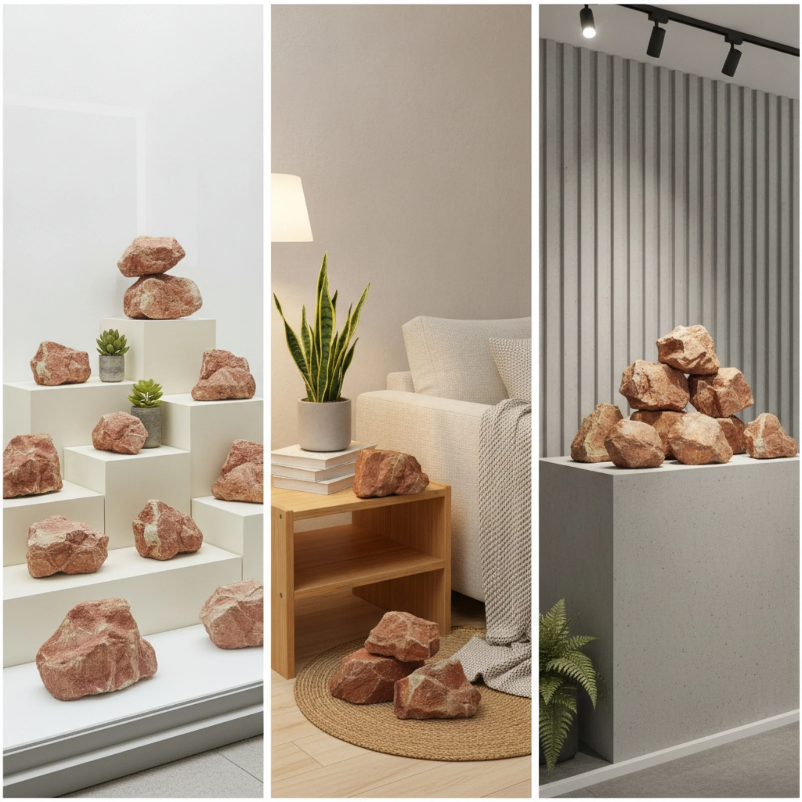 9 Pieces Faux Rock Decorative Faux Stone Boulders Fake Rock Natural Fake Boulder Irregular for Visual Merchandisers