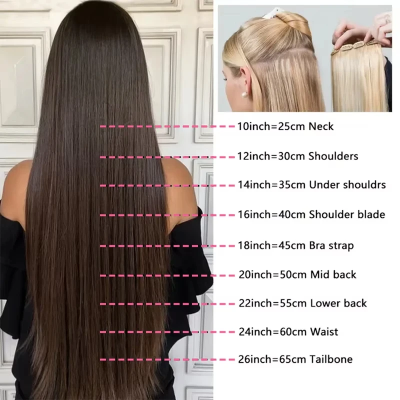14A natürliche schwarze Haarverlängerungen, gerade Clip-Ins-Haarverlängerungen, 100 % echtes Remy-Rohhaar, seidige glatte Haarspangen für Frauen