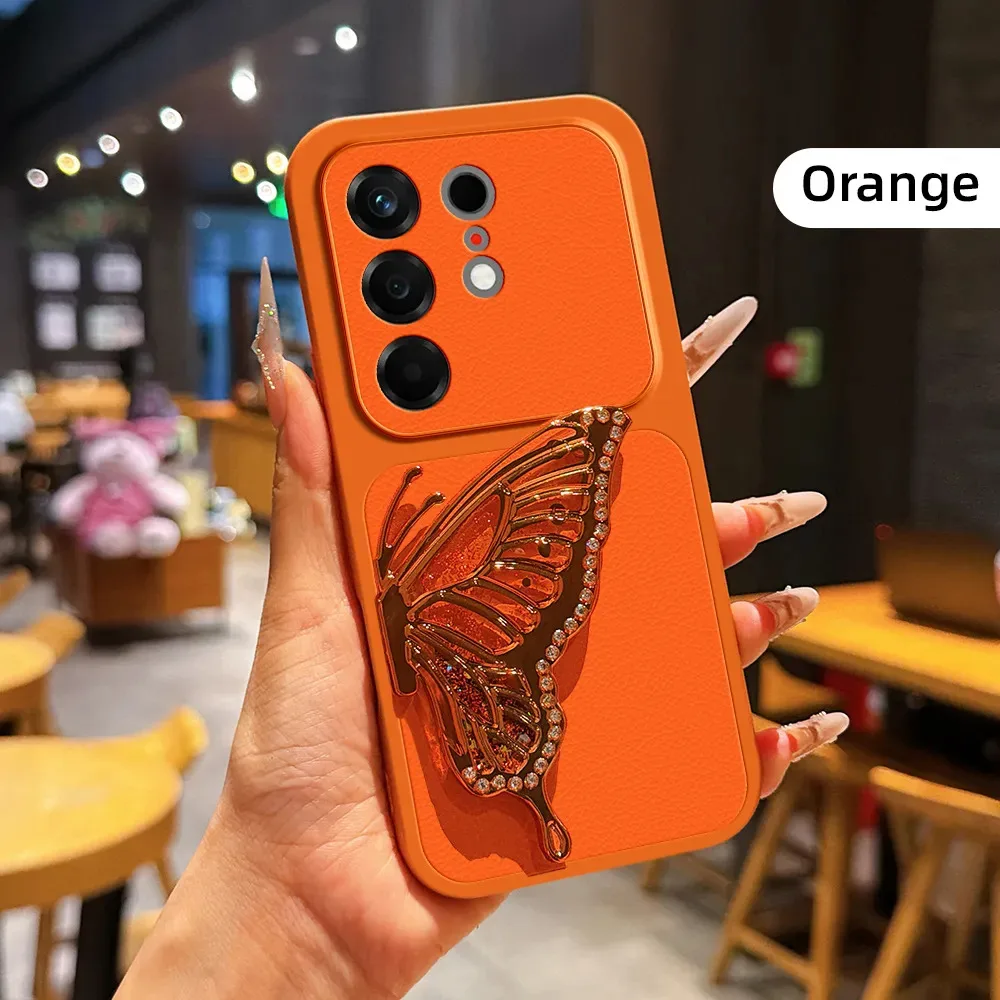 Skinlee For Tecno POP 10 Pro 20 Case Corning Artificial Belt Butterfly Bracket Phone Case For Tecno Camon 40 50 Ultra Back Case