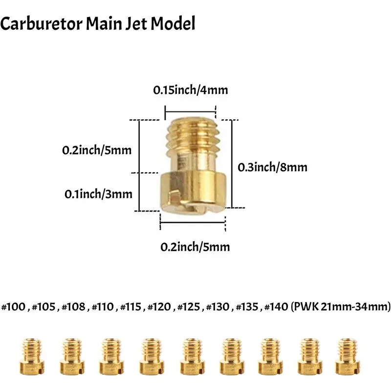 ل PWK Keihin OKO CVK Carb 40 قطعة المكربن الرئيسي طائرة بطيئة الطيار طائرة عدة الذهب
