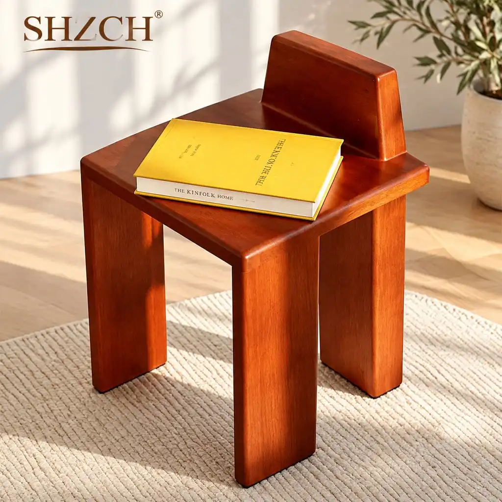MOMO Medieval Style All-solid Wood Dining Chair Quiet Style Niche Millard Small-family Cafe Internet Celebrity Stool