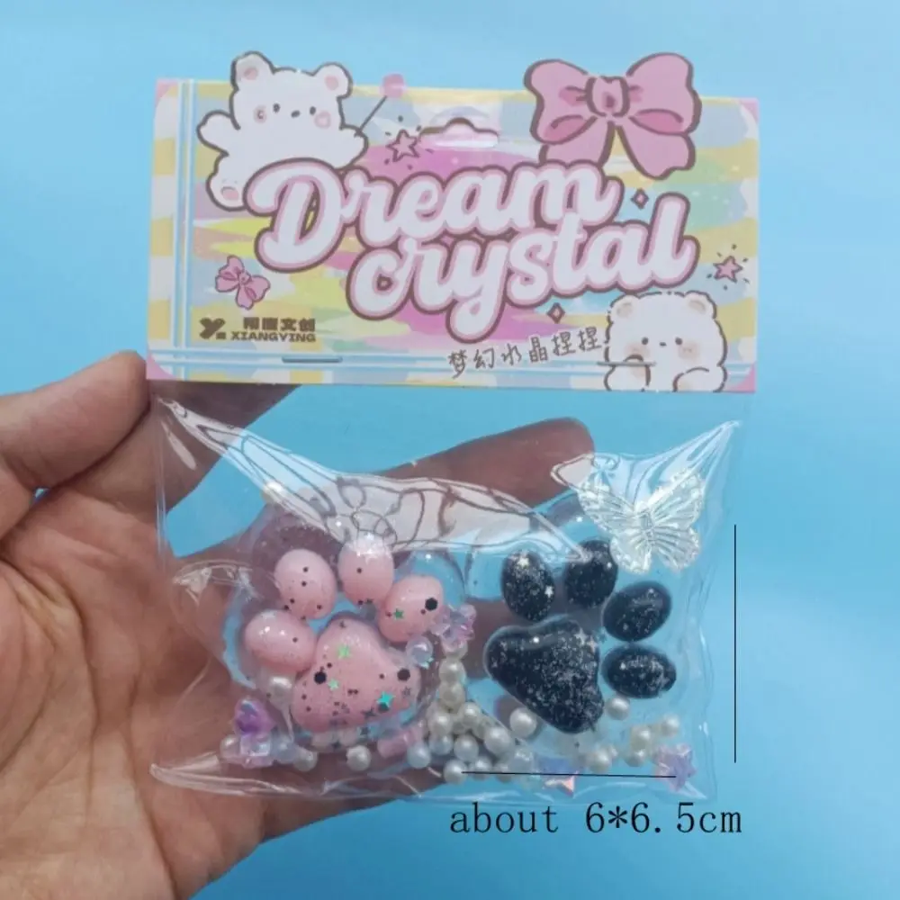 Sensory Toys Blingbling Cat Paw Pinch TPR Transparent Cat Paw Slow Rebound Soft Bow Squeeze Cat Paw