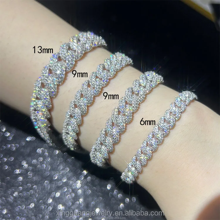 RTS S925 Mens Cuban Link Chains VVS Moissanite Pass Diamond test Fine Jewelry Necklaces Iced Out Cuban Chain...
