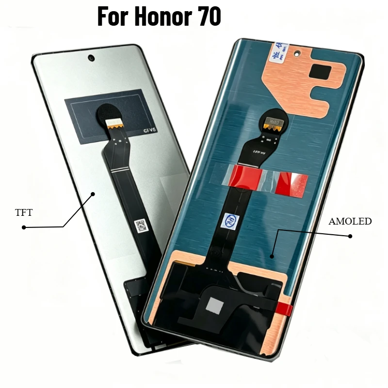 Дисплей с тачскрином для Amoled Screen Supports fingerprint For Honor 70 LCD Display Touch Screen Digitizer Assembly