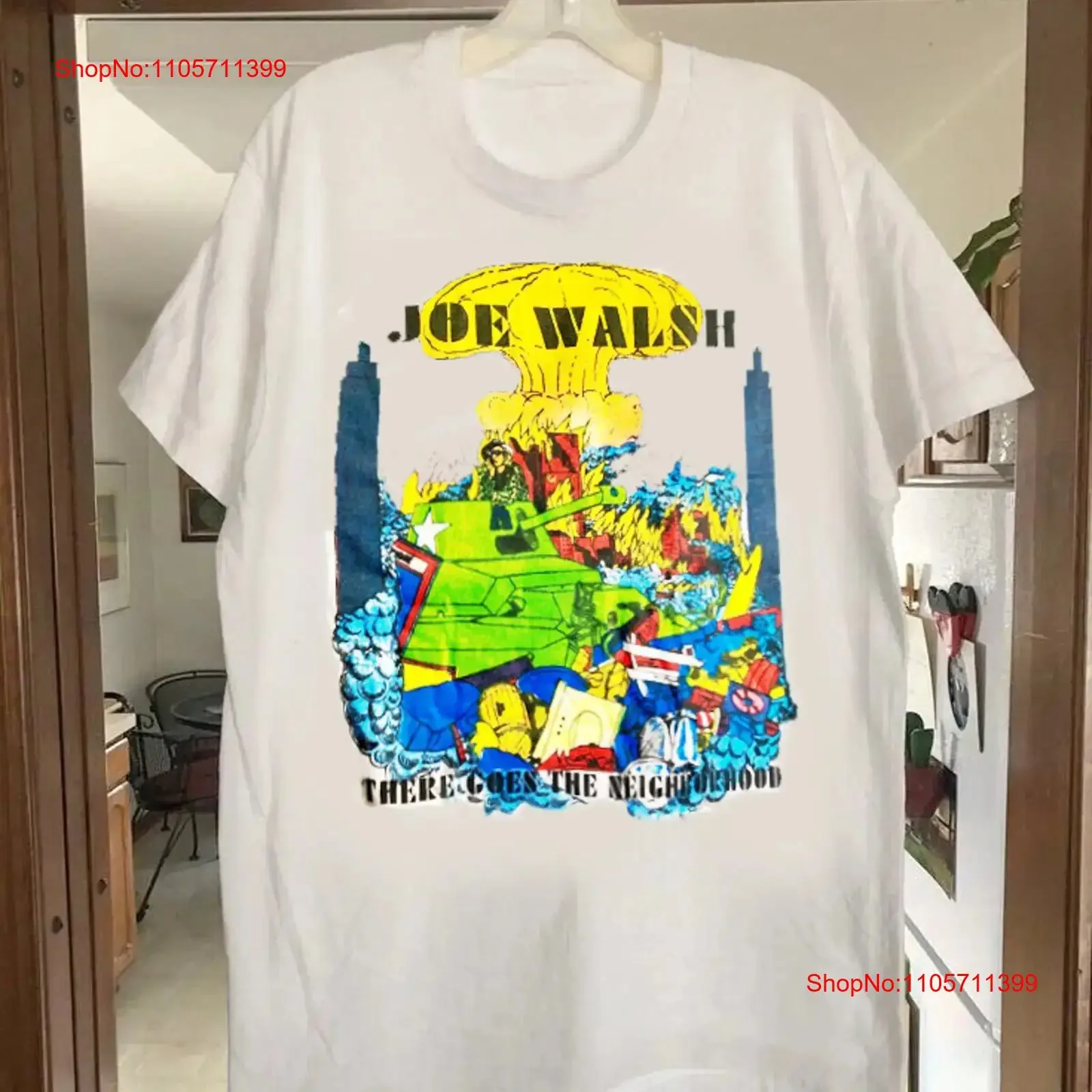 Vtg Joe Walsh There Goes The Neighborhood T shirt S to 5XL long or short sleeves vintage Washed Stylish Soft Comfortable